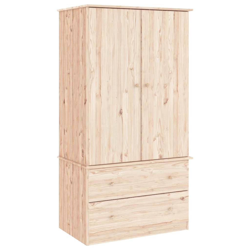 Kleiderschrank ALTA 90x55x170 cm Massivholz Kiefer – Bild 2